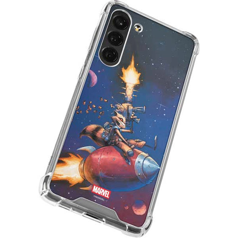 Marvel Rocket Raccoon Rocket Ride Galaxy S24 FE Clear Case